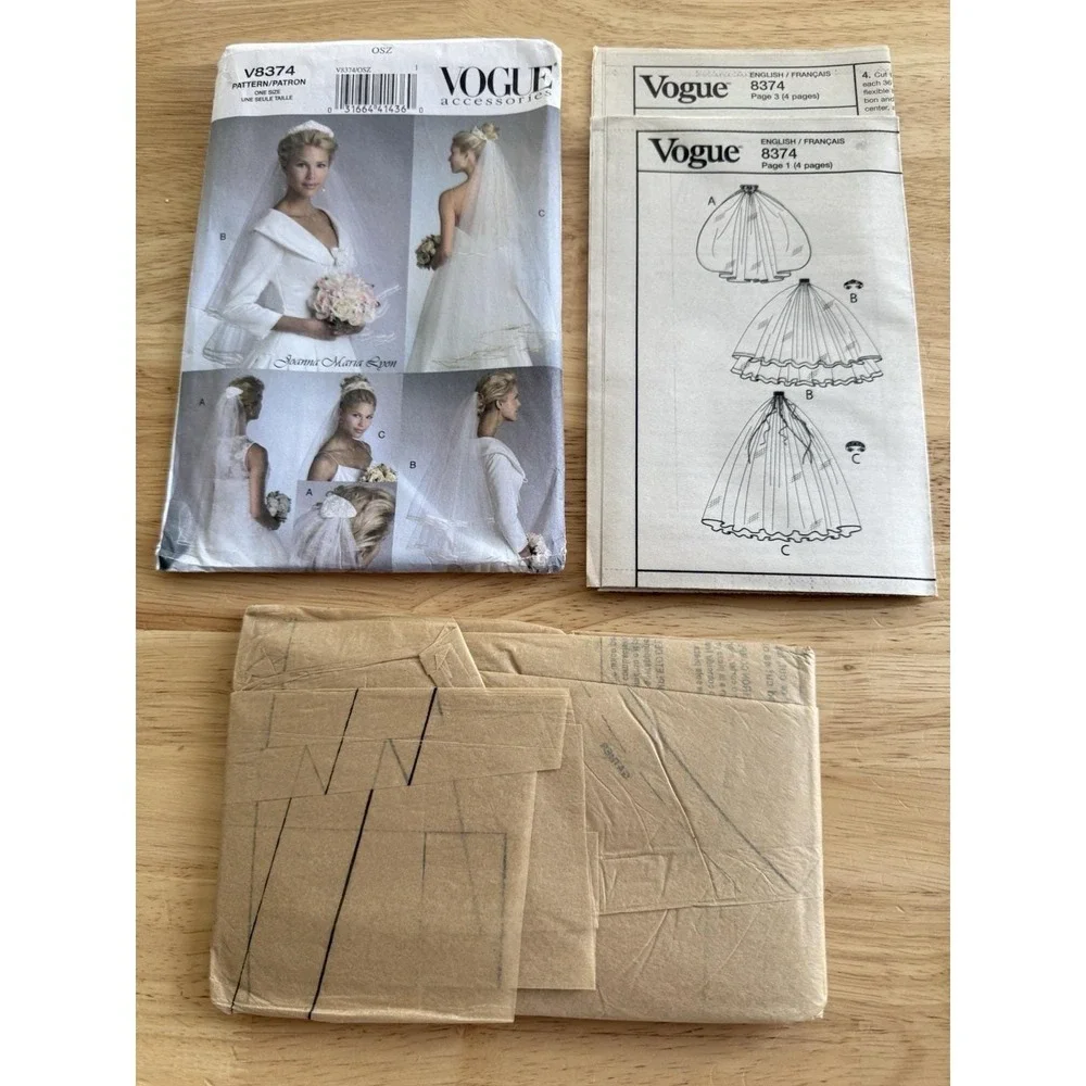 Vogue V8374 Ladies Bridal Wedding Veil Headband Bride Hair New Uncut‎ Pattern